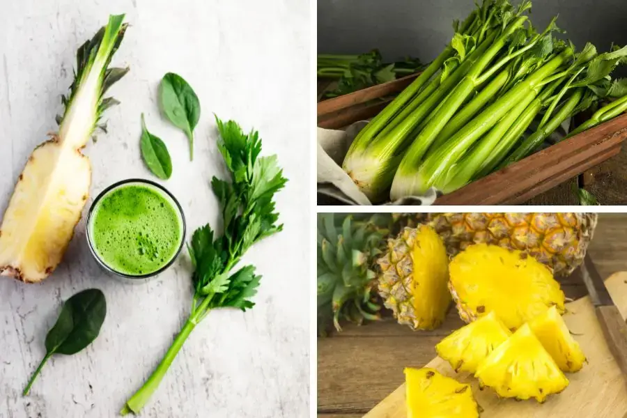 Uống cần tây giảm cân kết hợp với dứa để bổ sung thêm nhiều vitamin, khoáng chất