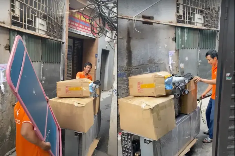 Di chuyển đồ đạc vào địa điểm Khách hàng yêu cầu.