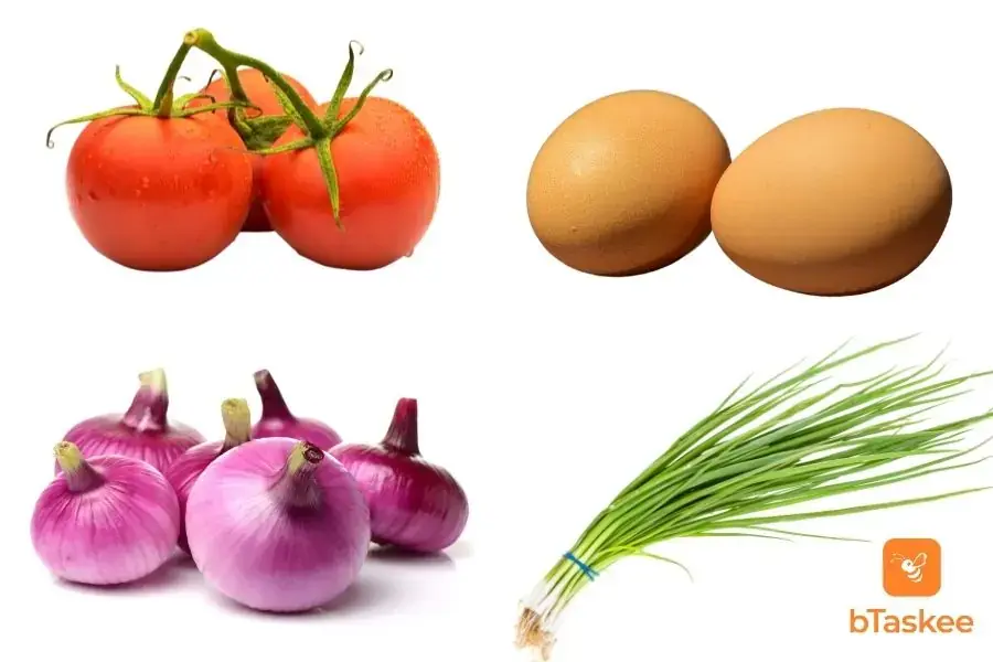 Nguyên liệu nấu canh cà chua trứng