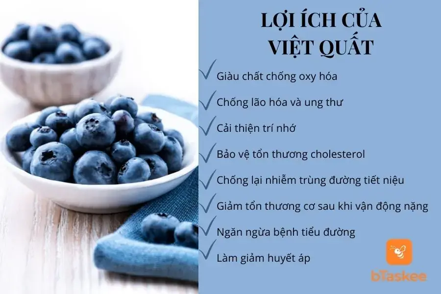 Lợi ích của việt quất đối với sức khỏe