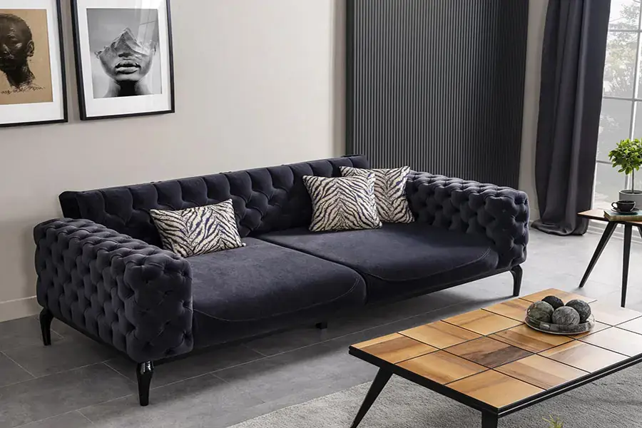 Sofa văng bed vải nhung sang trọng.