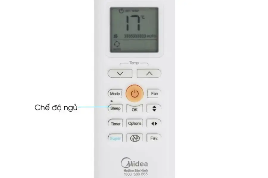 Chế độ ngủ trên remote điều hòa Midea