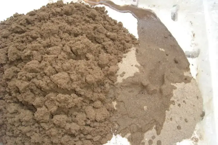 Cát cần rửa sạch và loại bỏ những tạp chất có kích thước lớn.