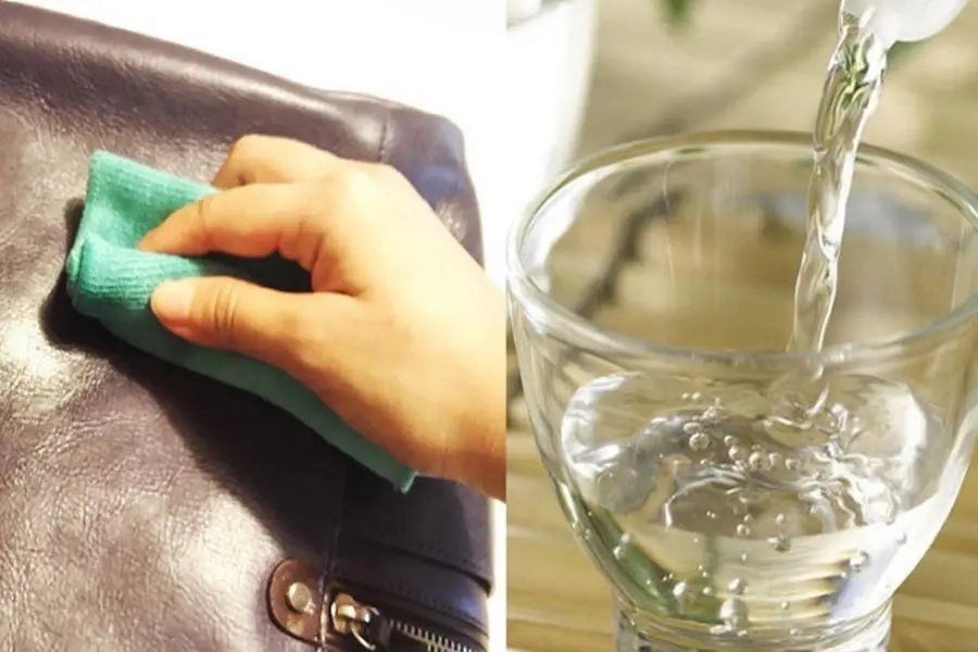 dùng giấm vệ sinh túi da bị mốc