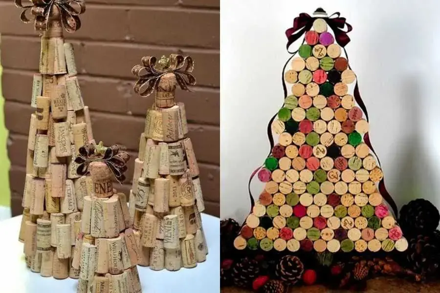 Khúc cây khô dưới dạng khúc gỗ hình trụ handmade thành cây thông.