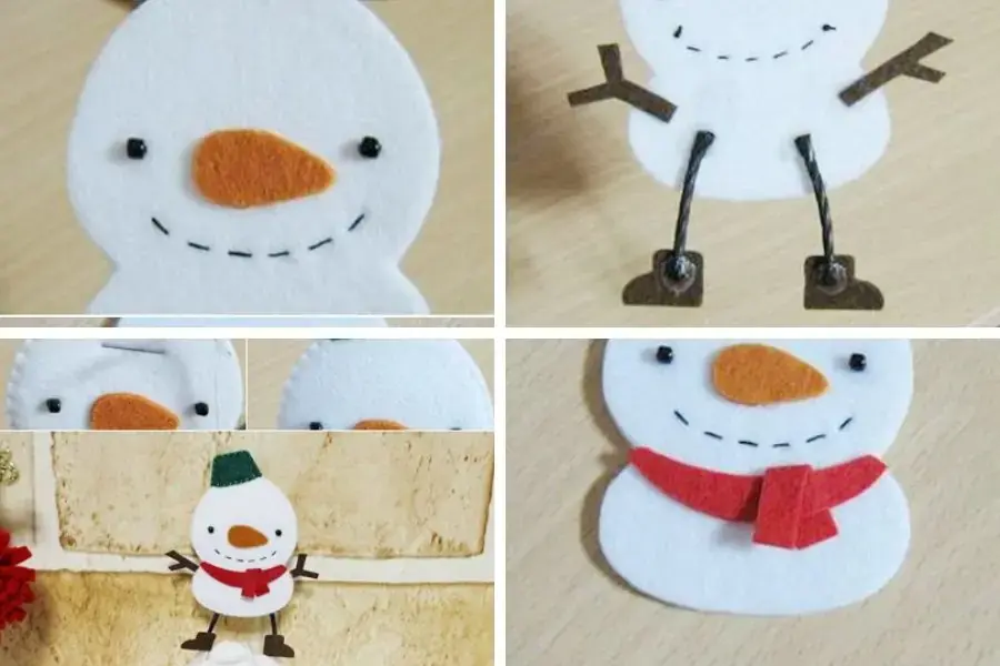 Hướng dẫn làm quà Noel tự làm: bọc đầu bút hình người tuyết đáng yêu.