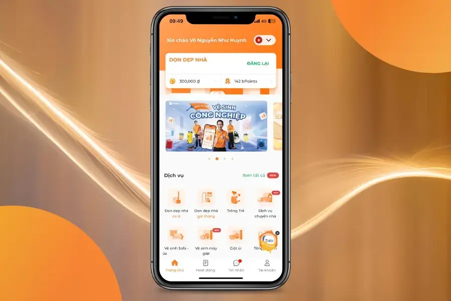 Giao diện app dễ hiểu, dễ thao tác.