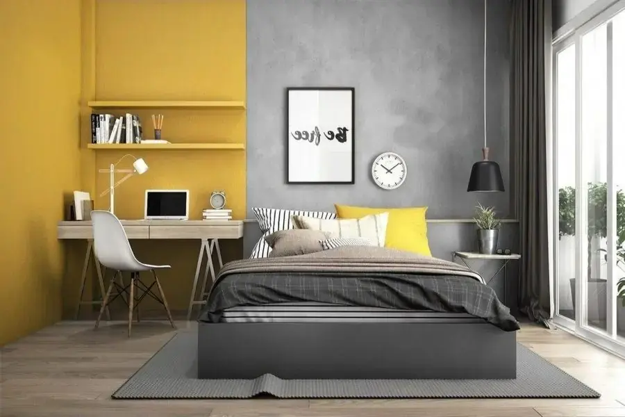 Tạo điểm nhấn cho không gian phòng ngủ với 2 khu vực riêng biệt