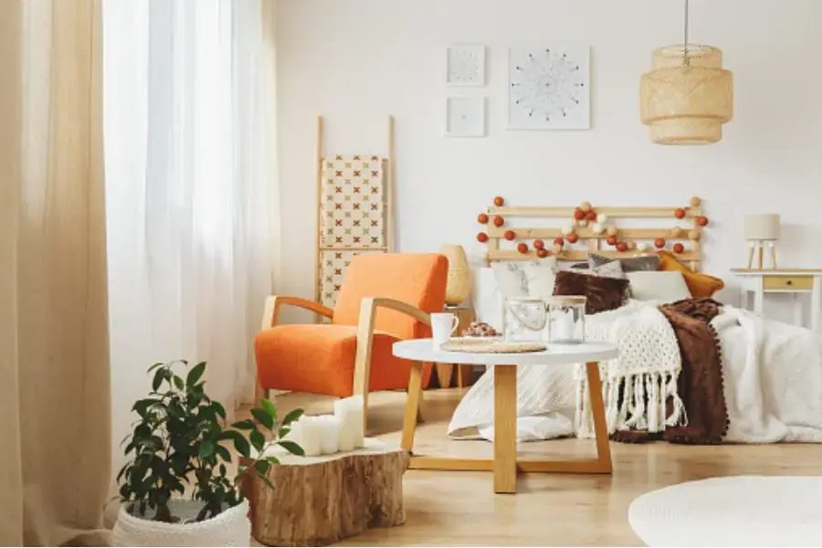 Trang trí phòng ngủ đẹp mộc mạc bằng nội thất gỗ