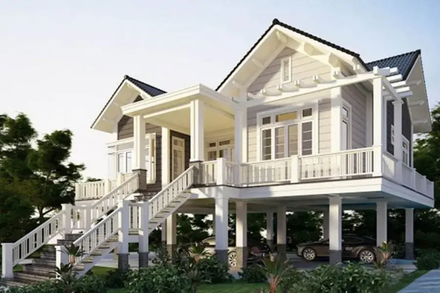 Nhà sàn sở hữu thiết kế mới lạ và cao ráo, thoáng mát