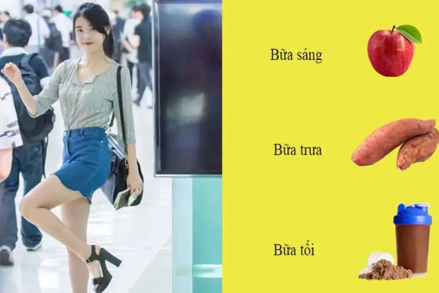 Táo, khoai lang và sữa Protein là 3 thực phẩm chính trong thực đơn giảm cân của IU cấp tốc