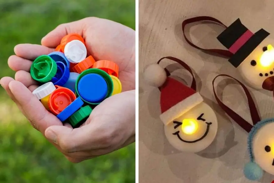 Thỏa sức sáng tạo vật trang trí Noel từ nắp chai nhựa.