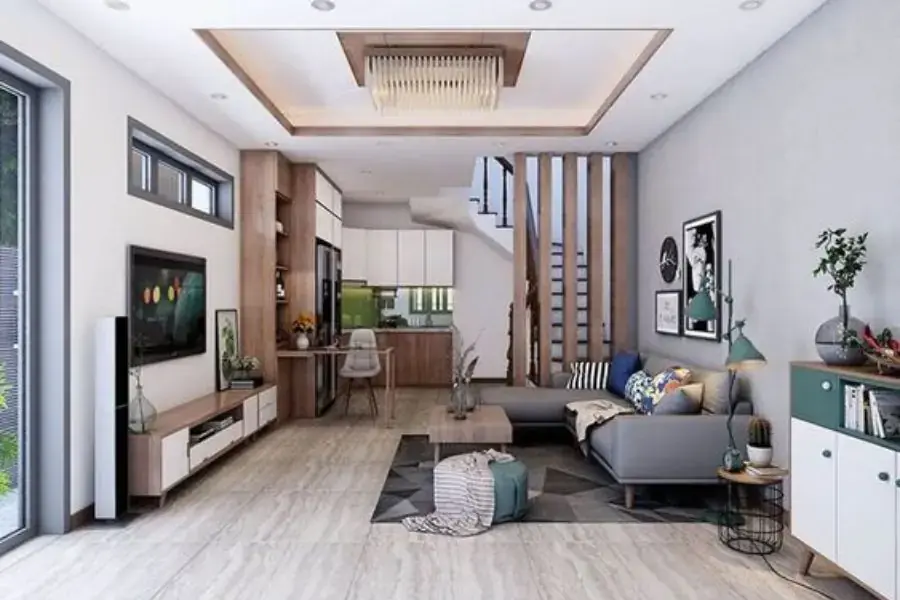 Màu sắc nội thất giúp cho căn nhà ống thoáng đãng hơn