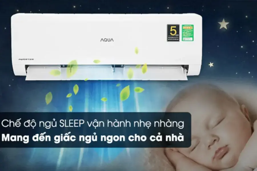 Chế độ Sleep điều hòa Aqua mang lại giấc ngủ ngon cho cả nhà (Nguồn: Phohen)