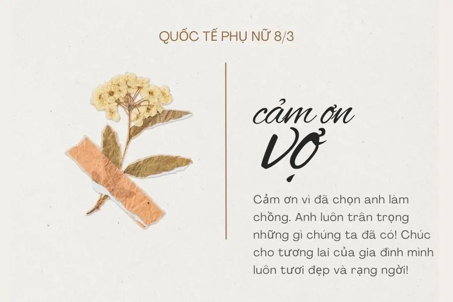 Mẫu thiệp tặng vợ ngày 8/3 đẹp số 14.