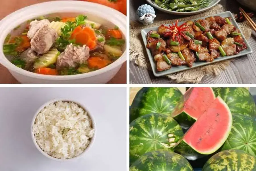 Bữa trưa thơm ngon trong thực đơn tăng cân cho sinh viên nữ ngày 1