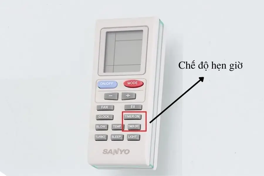 Khởi động chế độ hẹn giờ trên điều khiển điều hòa Sanyo