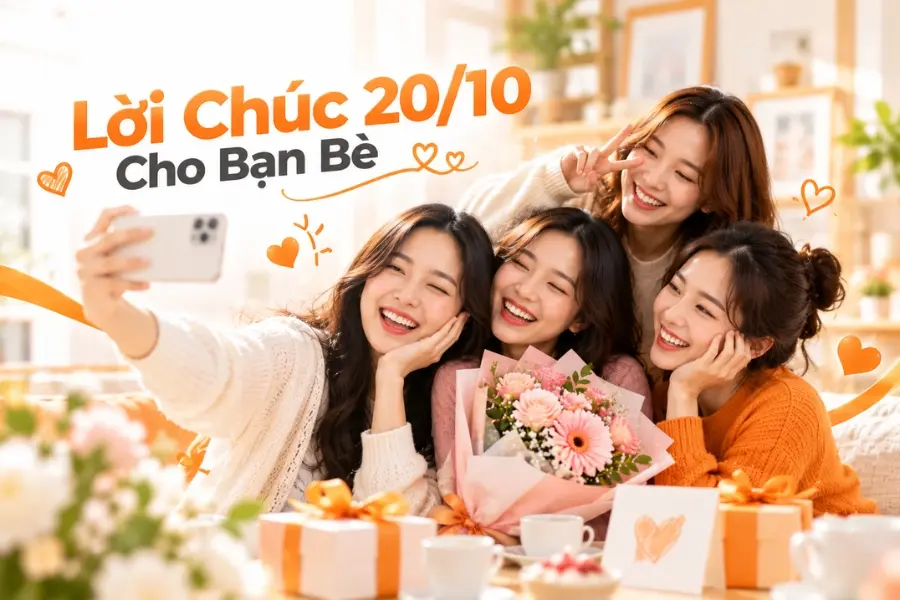 Cùng hội bạn thân đón ngày 20/10 thật vui với những lời chúc ý nghĩa và khoảnh khắc gắn kết đáng nhớ.
