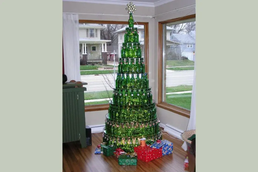 Cách làm cây thông noel bằng vỏ bia