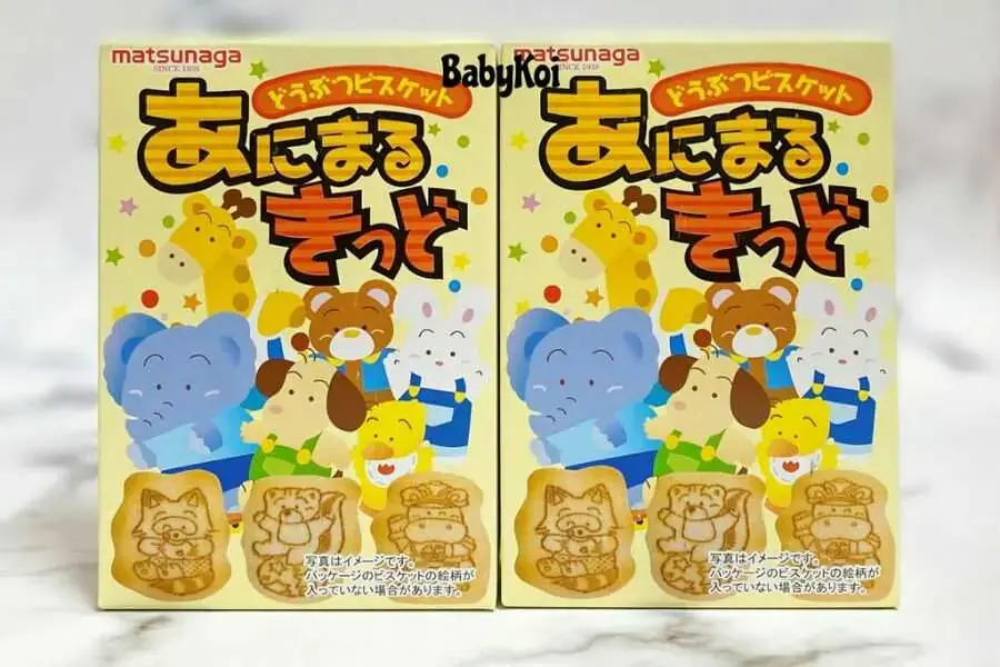 Bánh ăn dặm Matsunaga được thiết kế với nhiều con vật dễ thương.