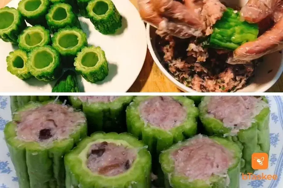 Ướp nhân nhồi vào khổ qua