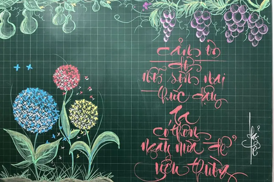 Mẫu trang trí bảng 8/3 đẹp, số 7.
