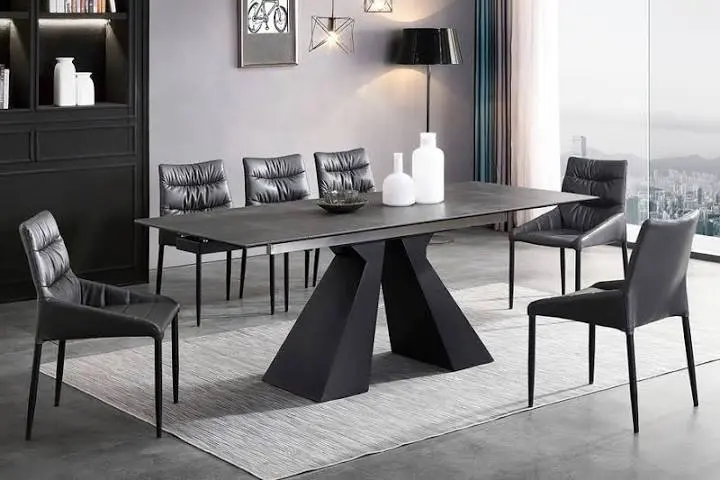 Mẫu bàn ăn 6 người sang trọng, phong cách phương Tây