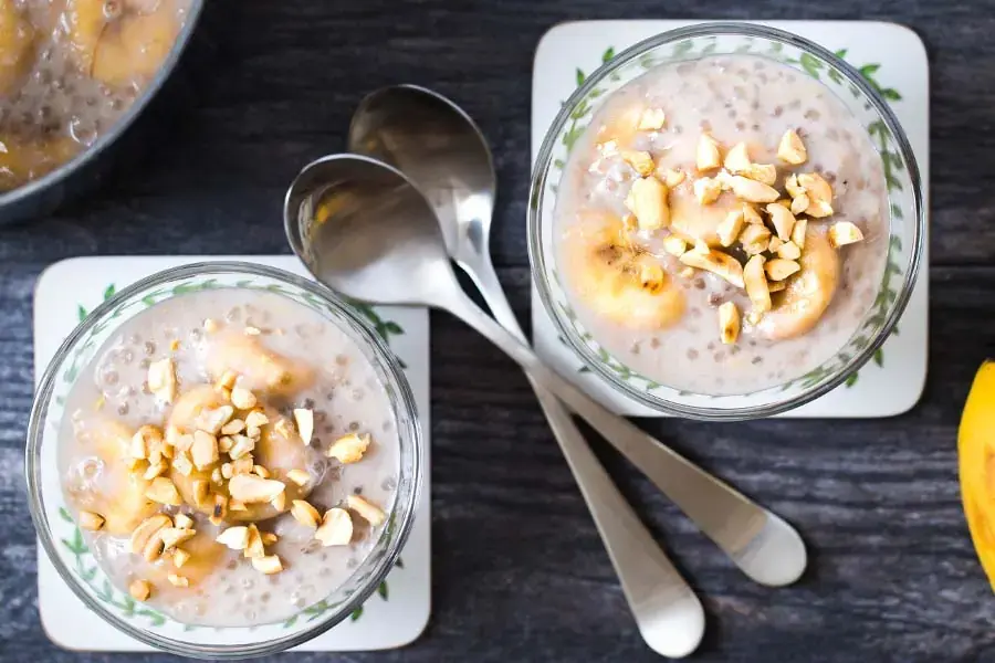 Chè chuối bột báng