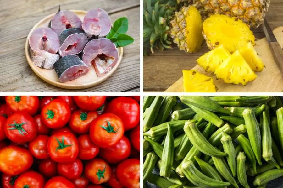 Chuẩn bị những nguyên liệu làm canh chua cá lóc - một trong những món ăn thanh đạm ngày Tết được nhiều người yêu thích.