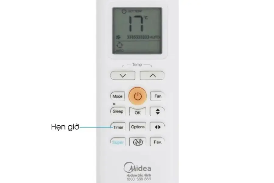 Cách hẹn giờ điều hòa Midea