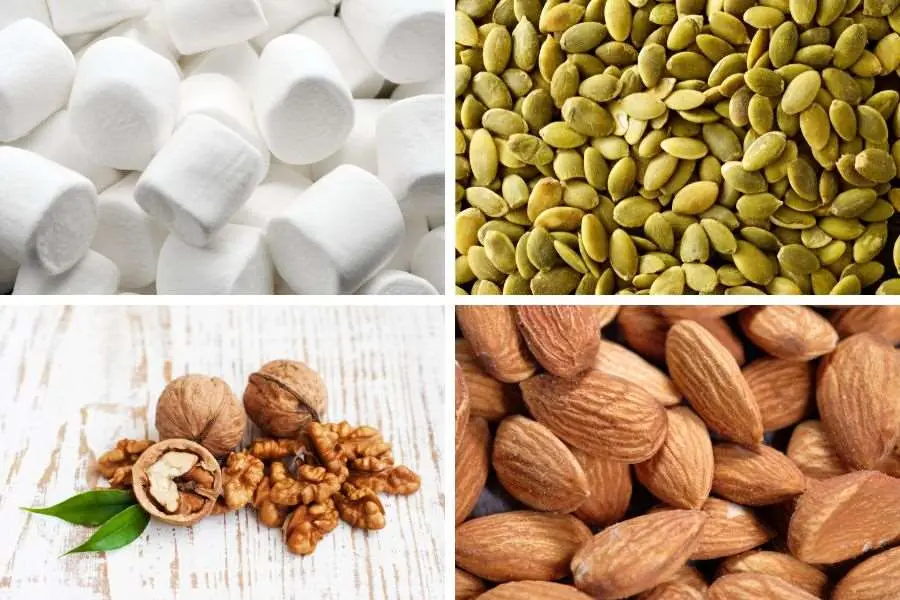 Những nguyên liệu cần chuẩn bị để làm kẹo nougat.