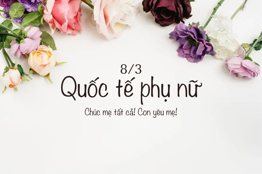 Mẫu thiệp online 8/3 tặng mẹ số 3.