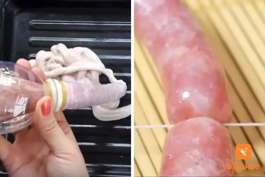 Dồn hỗn hợp vào lòng non.