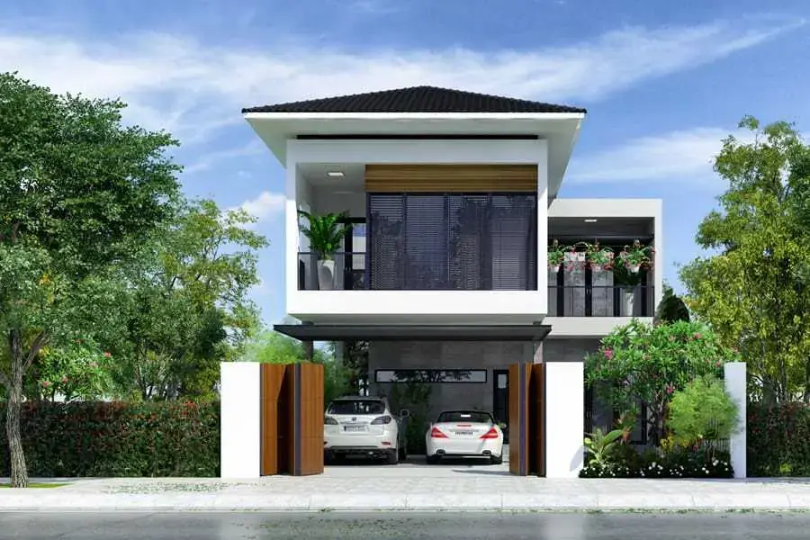 Kiểu nhà chủ yếu được xây dựng theo phong cách kiến trúc hiện đại