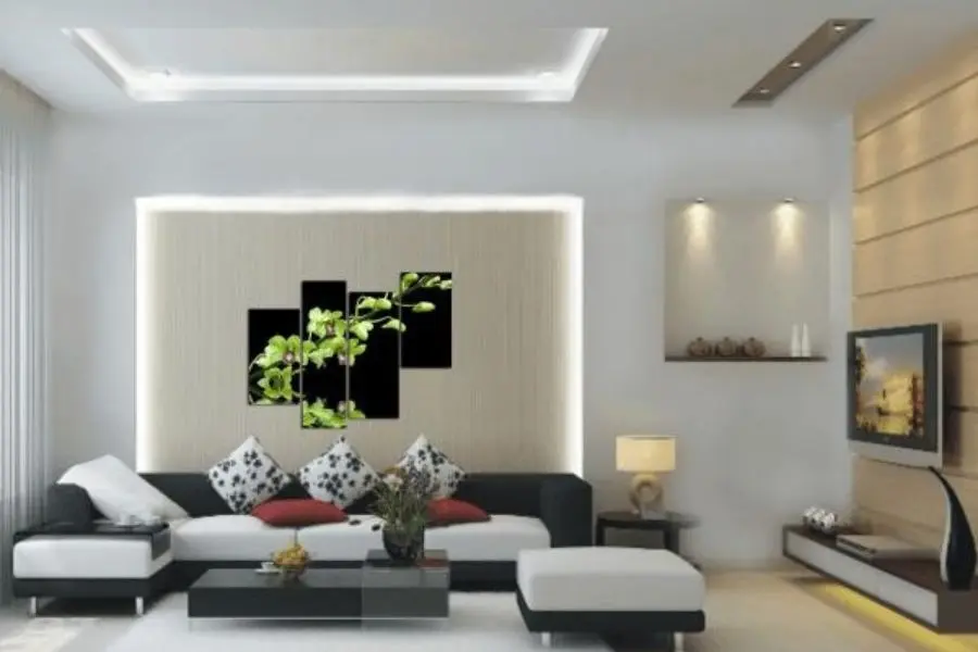 Mẫu thiết kế phòng khách nhà cấp 4 theo phong cách tối giản