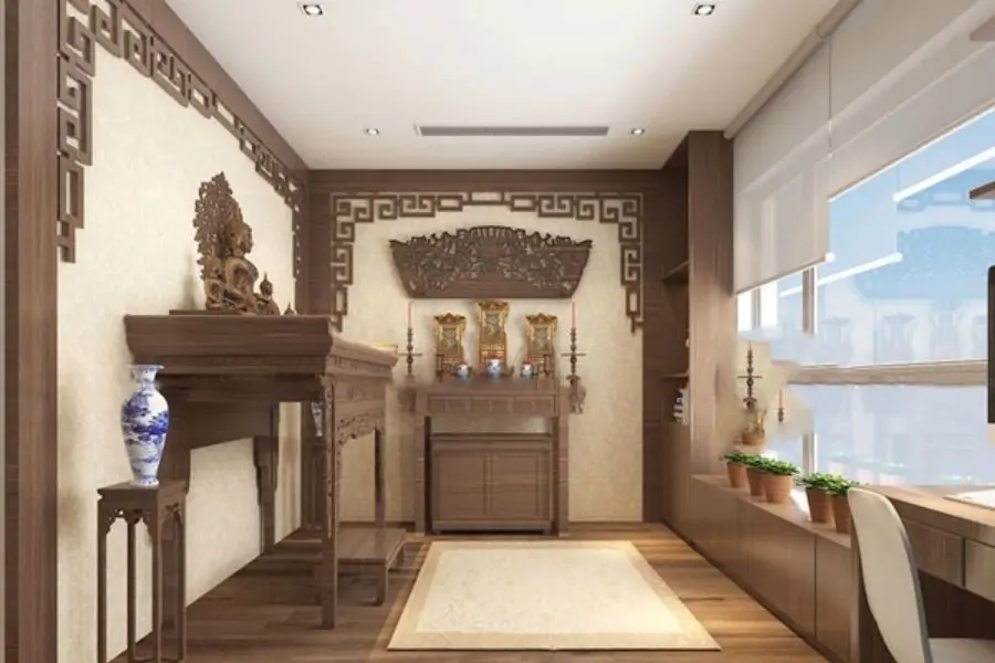 bố trí cửa sổ trong phòng thờ