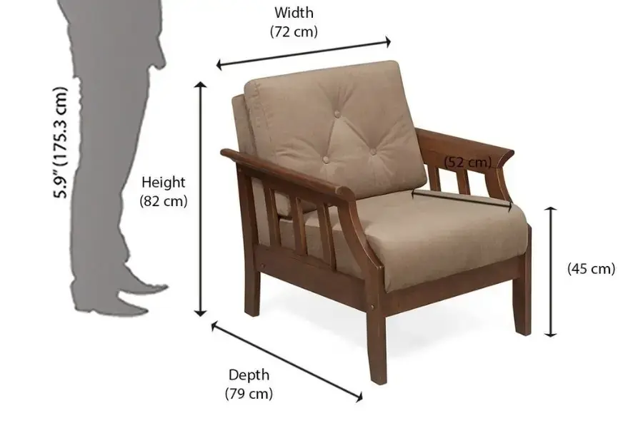 Chiều cao tiêu chuẩn của ghế sofa đơn