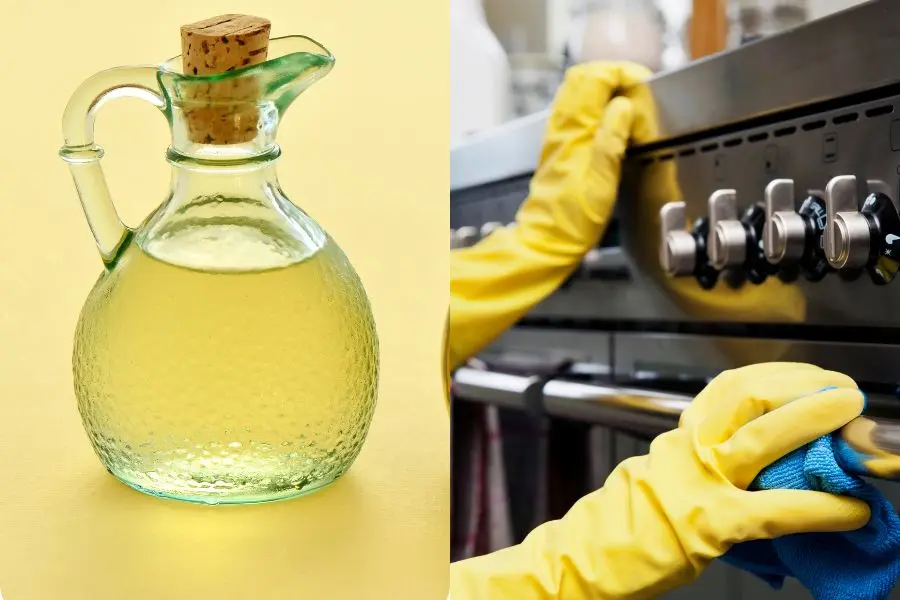 Làm sạch dầu mỡ bằng giấm ăn