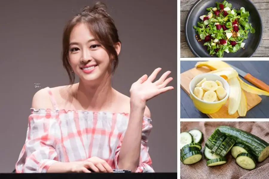 Thực đơn ăn kiêng bao gồm chuối, dưa chuột và salad của Dasom