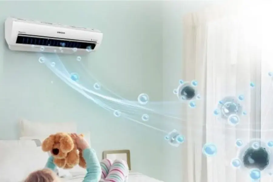 Nên để nhệt độ máy lạnh 28 độ C – 30 độ C để bảo vệ sức khỏe cho bé 
