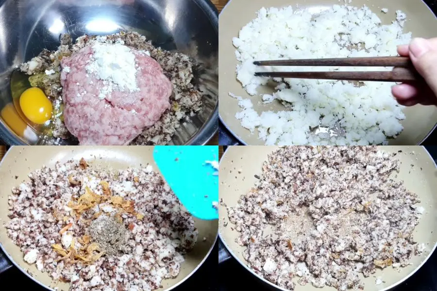 Xào sơ nhân cho bánh bao.