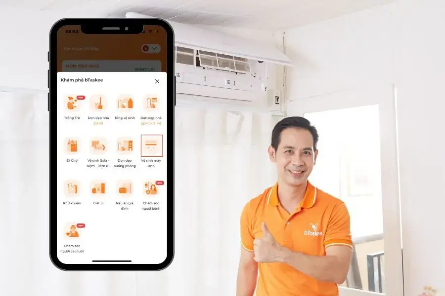 Ứng dụng bTaskee tiện lợi trong việc đặt lịch trực tuyến.