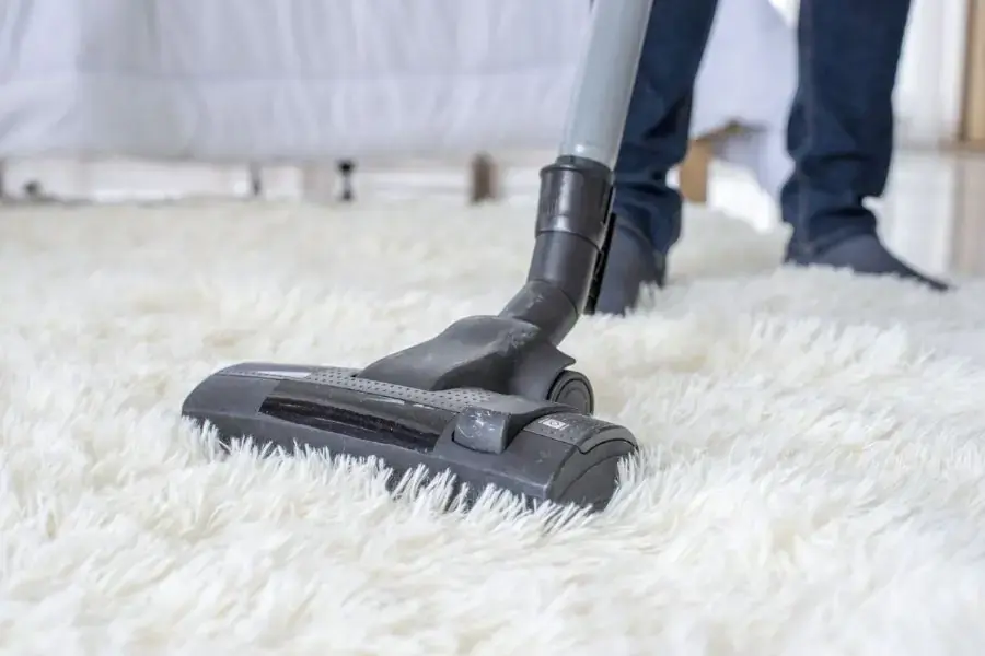 Vệ sinh thảm lông thường xuyên giúp loại bỏ bụi bẩn độc hại.