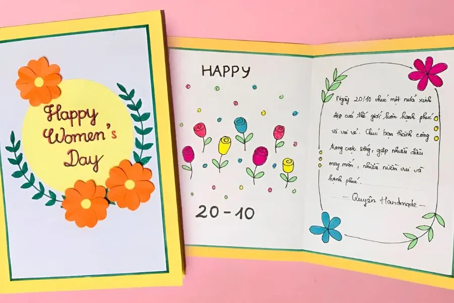 Ý tưởng thiệp 20/10 đẹp mẫu 9.
