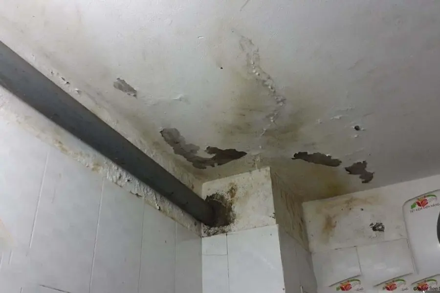 Trần nhà sử dụng lâu ngày bị ố vàng