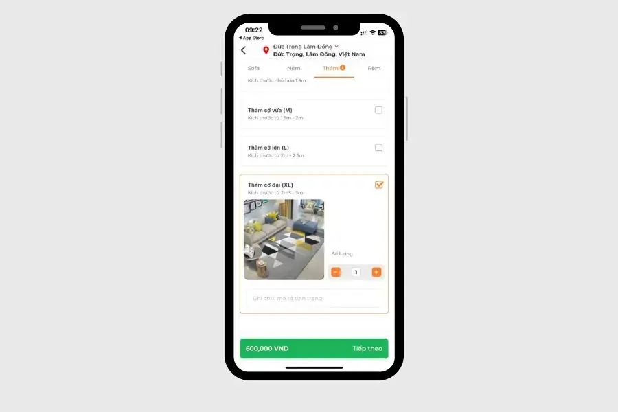 Hoàn tất những thông tin cần thiết trên app.