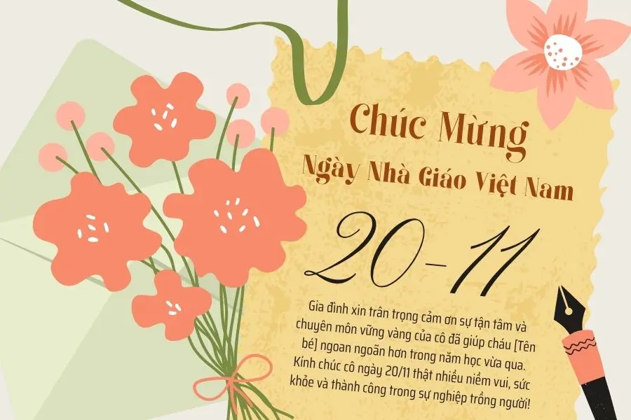 Những lời chúc này giúp thể hiện sự ghi nhận, điều mà các cô luôn nỗ lực giữ gìn. Đây cũng là cách tinh tế để phụ huynh khẳng định niềm tin với sự giáo dưỡng tại trường.