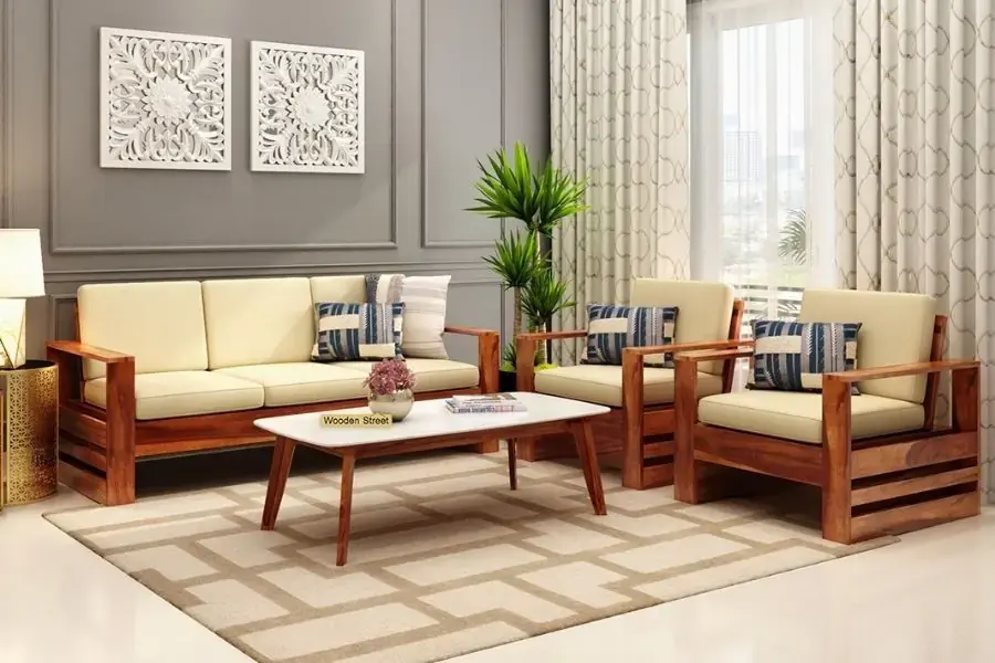 Ghế sofa bộ phù hơp với những căn hộ rộng lớn, phòng khách biệt thự (Hình ảnh: Woodenstreet)