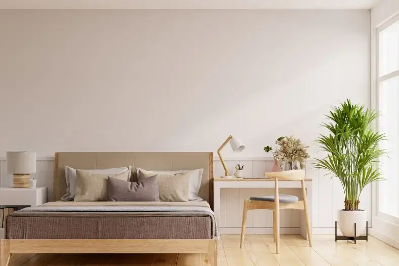 Bàn làm việc trong phòng ngủ thường có kích thước 80x60x75cm nhỏ gọn