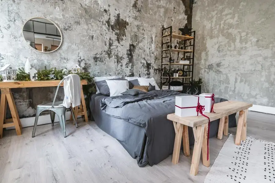 Phòng ngủ trông rất độc đáo với thiết kế Vintage